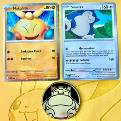 Perfect Order Snorlax 063/088 Snorlax Coin & Makuhita Cosmos Holo Promo Pokemon - Image 1
