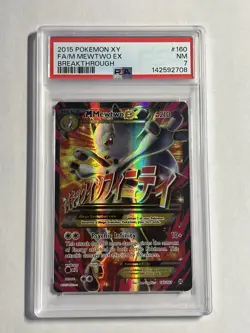 2015 Pokemon Breakthrough M Mewtwo EX 160/162 Full Art Ultra Rare Holo PSA 7 - Image 1