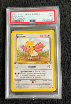 2000 P.M. Pokemon Italian Jungle Spearow 1st Edition Card #62 PSA Mint 9 - Image 1
