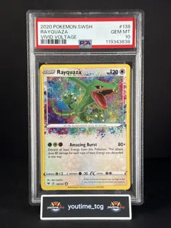 2020 Pokemon Sword & Shield Vivid Voltage Rayquaza #138 PSA 10 - Image 1