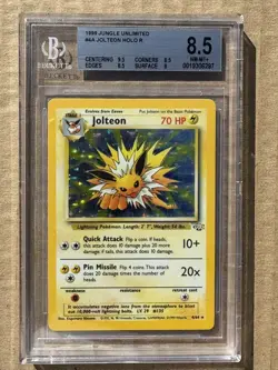 1999 Pokemon Jungle Unlimited Jolteon #04 Holo BGS 8.5 - Image 1