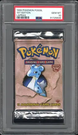 PSA 10 - 1999 WOTC Pokemon Fossil 1st Edition Lapras Pack GEM MINT! - Image 1