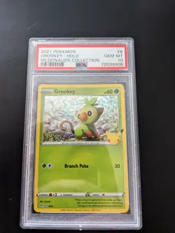 2021 Pokemon McDonald's Collection #8 Grookey Holo PSA 10 Gem Mint Nintendo TCG - Image 1
