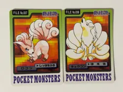 Pokemon Vulpix Ninetales File No.037 038 Bandai Carddass 1997 Japanese set - Image 1