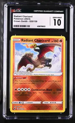 Radiant Charizard 020/159 Holo Crown Zenith Pokemon CGC 10 Gem Mint - Image 1