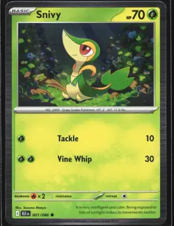 Pokemon Snivy 001/086 Black Bolt Holo Promo NM - Image 1