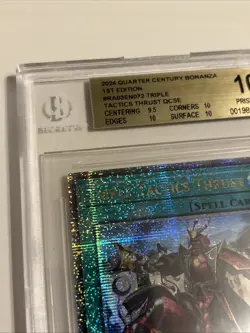 Yugioh! Quarter Century Secret Rare 1st Triple Tactics Thrust RA03 EN072 BGS 10 - Image 2