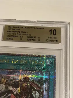Yugioh! Quarter Century Secret Rare 1st Triple Tactics Thrust RA03 EN072 BGS 10 - Image 3