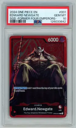 2024 One Piece SGS Former Four Emperors Promo Edward Newgate OP02-001 PSA 10 - Image 1
