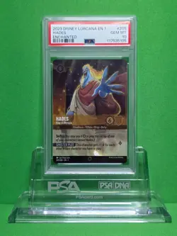 DISNEY LORCANA 2023 EN1 HADES KING OF OLYMPUS ENCHANTED 205/204 PSA 10 - Image 1