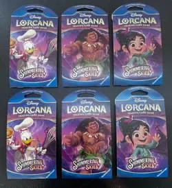 Disney Lorcana Shimmering Skies 6 Sleeved Booster Packs Free Shipping - Image 1