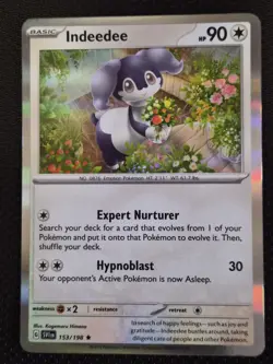 POKEMON CARD INDEEDEE 153/198 Holo Rare Scarlet & Violet Base Set - Image 1