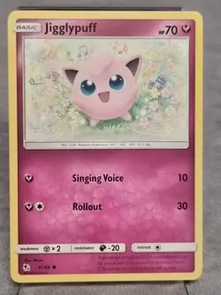 Jigglypuff 41/68 Common Hidden Fates Sun & Moon Pokemon Card 2019 - Image 1