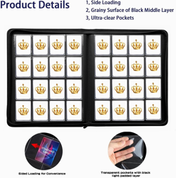 Premium 16 Pocket Toploader Binder Holds 640 Cards, Ringless Design Side-Load To - Image 5