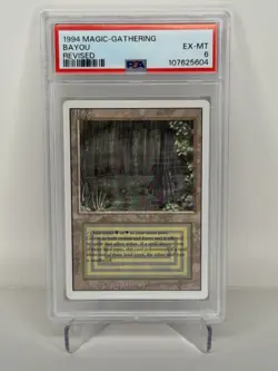1994 Magic The Gathering Revised Dual Land Bayou PSA 6 #5604 - Image 1