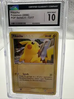 Pokemon Pikachu 13/17 Pop Series 4 Non Holo CGC 10 GEM MINT 2006 - Image 1