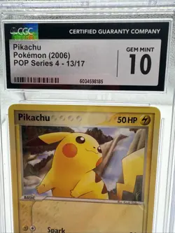 Pokemon Pikachu 13/17 Pop Series 4 Non Holo CGC 10 GEM MINT 2006 - Image 2