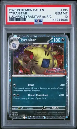 Tyranitar Pokemon TCG 2025 Lucario/ Tyranitar Ex PC PSA 10 Paldea Evolved Stamp - Image 1