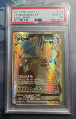 2016 Pokemon XY Evolutions # 106 Full Art Dragonite EX PSA 10 GEM MINT - Image 1