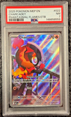 2025 POKEMON MEP EN CHARCADET PHANTASMAL FLAMES ETB #022 - PSA 7 - Image 1