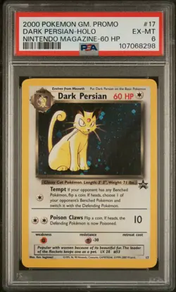 Dark Persian Holo Nintendo Magazine 60 HP PSA 6 2000 Pokemon Game Promo #17 - Image 1