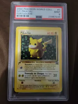 2000 Pokemon World Collection *IVY PIKACHU* Portuguese Promo #1 PSA-9 Mint! - Image 1