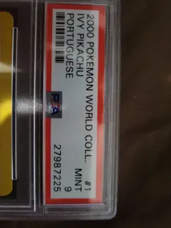 2000 Pokemon World Collection *IVY PIKACHU* Portuguese Promo #1 PSA-9 Mint! - Image 3