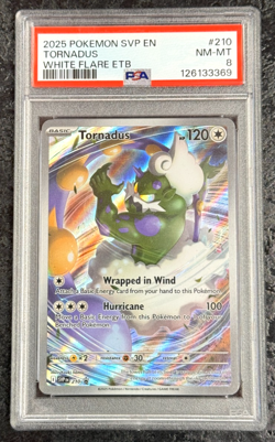 2025 POKEMON SVP EN TORNADUS WHITE FLARE ETB #210 NM-MT PSA 8 - Image 1