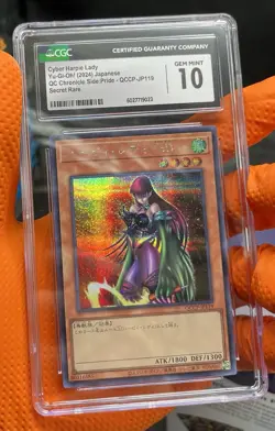 CGC 10 - Cyber Harpie Lady QCCP-JP119 Secret Rare YuGiOh! (POP. 1) Japanese - Image 3