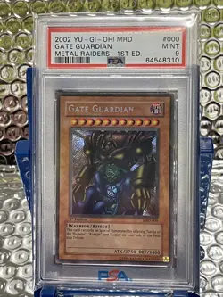 YuGiOh Gate Guardian MRD 1st Edition NA PSA 9 - Image 1