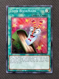 Yugioh Toon Bookmark 1st Edition Secret Rare BLCR-EN067 NM - Image 1