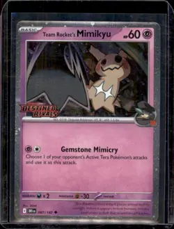 Team Rocket's Mimikyu 087/182 Destined Rivals Stamped Pre Release Pokemon Card - Image 1