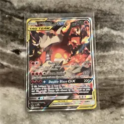 Pokemon Reshiram & Charizard GX Full Art Holo SM Unbroken Bonds SM201 Card - Image 1