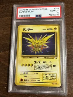 Zapdos Mystery of the Fossils Holo (Japanese) PSA10 Gem Mint #145 Pokemon Card - Image 1