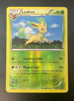 Leafeon 7/111 Pokemon XY Furious Fists Reverse Holo Rare Eeveelution Card - HP - Image 1