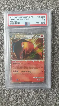 POKEMON CARD 2010 HEART GOLD SOUL SILVER TYPHLOSION HOLO PROMO #HGSS09 PSA 7 - Image 1