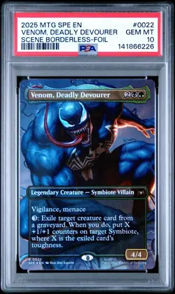 2025 MTG MARVEL'S SPIDER-MAN ETERNAL #0022 VENOM, DEADLY DEVOURER PSA 10 - Image 1