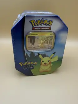 Pokemon Go! Pikachu Tin Trading Card Game Factory Sealed New - Image 1