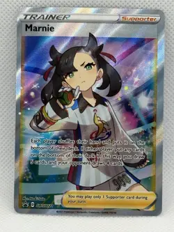 Pokemon TCG Marnie SWSH121 Promo Full Art Holo Trainer Supporter Card English - Image 1
