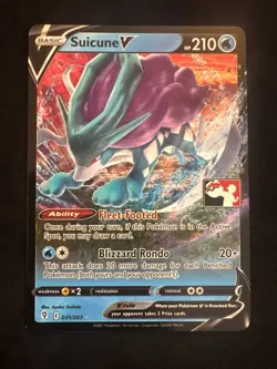 Pokemon TCG: Suicune V 031/203 Prize Pack Stamp Evolving Skies - Near Mint - Image 1