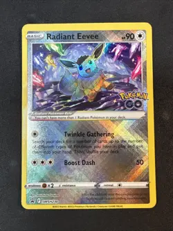 Radiant Eevee SWSH230 Sword & Shield Black Star Promo Cards Holo Pokemon Go - Image 1