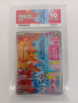 Pokemon Deerling ACE 10 Graded Trading Card Temporal Forces 165/162 TCG - Image 1