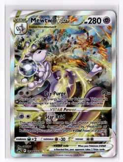 Pokemon Mewtwo VSTAR GG44/GG70 Crown Zenith: Galarian Gallery Ultra Rare NM - Image 1