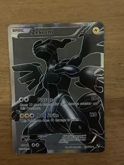Pokemon Zekrom Full Art Ultra Rare Holo 114/114 Black & White 130 HP worn - Image 1