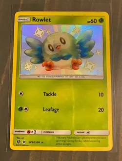Rowlet Shiny Holo Rare - SV2/SV94 Hidden Fates - Shiny Vault Pokemon M/NM - Image 1
