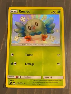 Rowlet Shiny Holo Rare - SV2/SV94 Hidden Fates - Shiny Vault Pokemon M/NM - Image 2