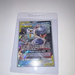 Pokemon Blastoise & Piplup GX Ultra Rare TAG TEAM Holo Sm-Cosmic Eclipse 38/236 - Image 1