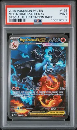 Mega Charizard X Ex #125 English Phantasmal Flames SIR PSA 9 - Image 1