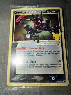 NM/M Pokemon TCG Greninja Gold Star SWSH144 Celebrations Black Star SEALED PROMO - Image 2