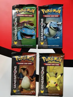 Pokemon Generations XY Booster Packs *COMPLETE SET OF 4* - SEALED & UNWEIGHED - Image 1
